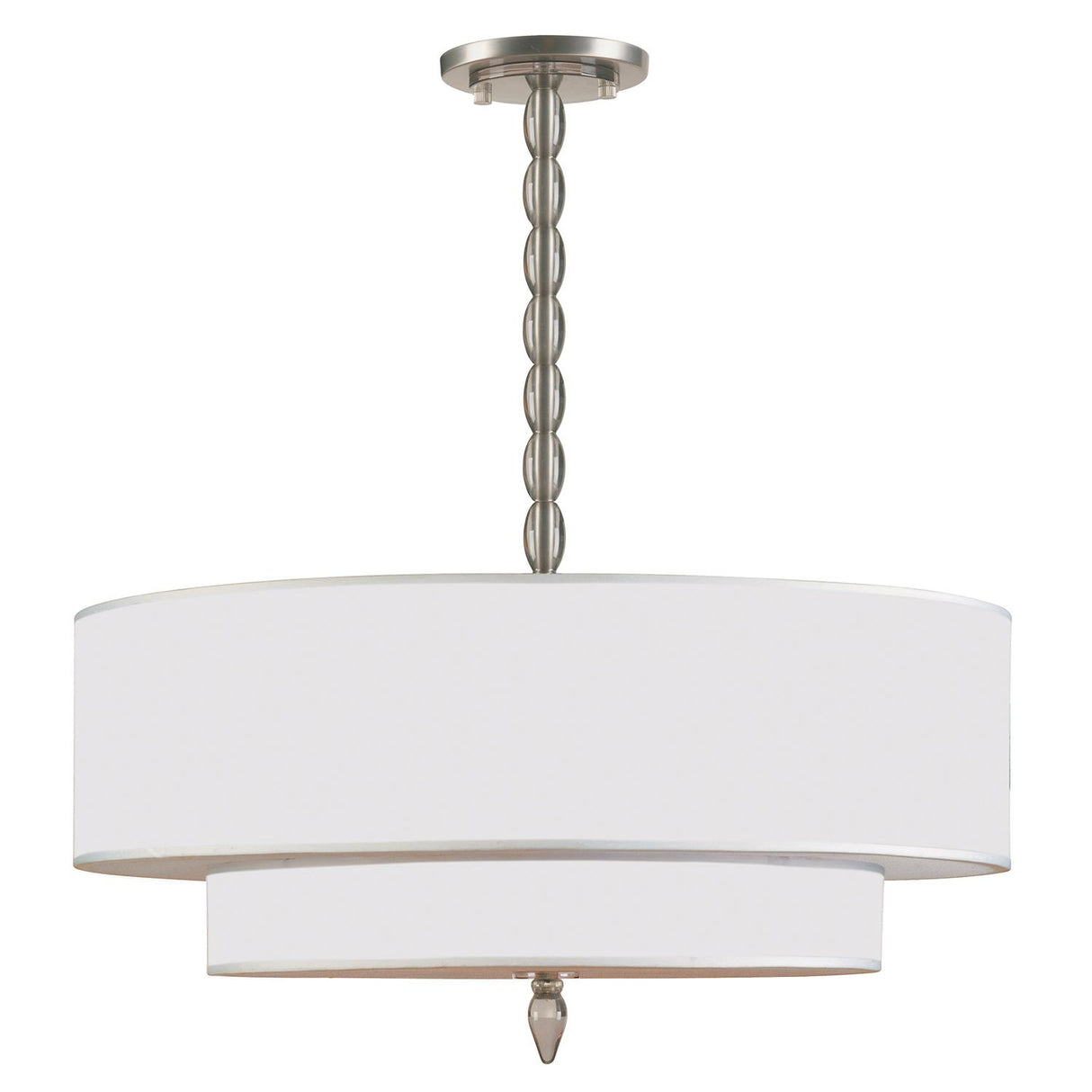 Crystorama Luxo 5 Light Drum Shade Satin Nickel Chandelier