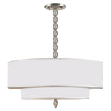 Crystorama Luxo 5 Light Drum Shade Satin Nickel Chandelier