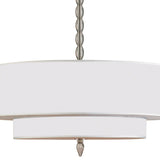 Crystorama Luxo 5 Light Drum Shade Satin Nickel Chandelier