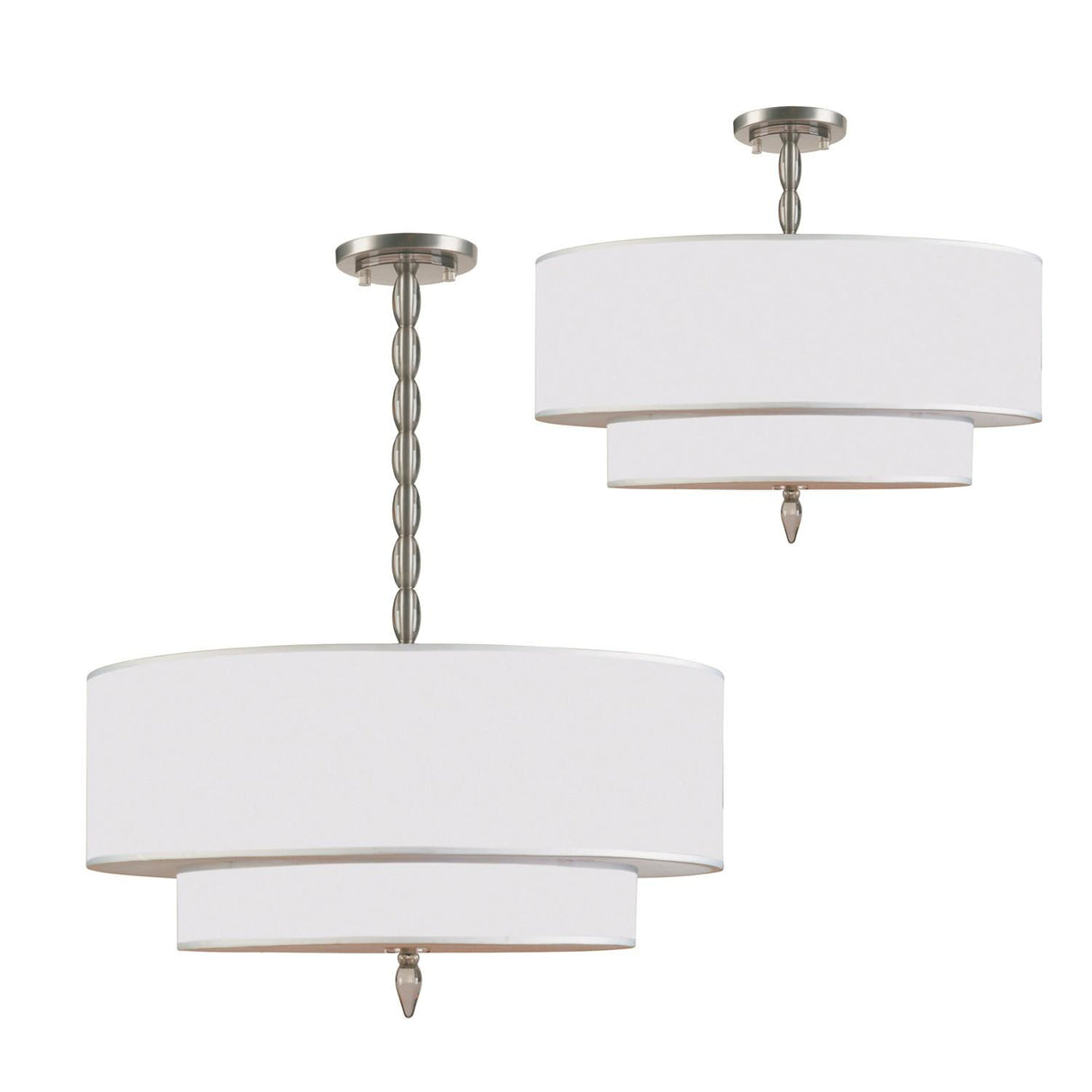 Crystorama Luxo 5 Light Drum Shade Satin Nickel Chandelier