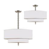Crystorama Luxo 5 Light Drum Shade Satin Nickel Chandelier