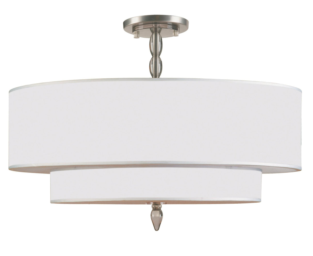 Crystorama Luxo 5 Light Satin Nickel Semi Flush Mount