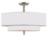 Crystorama Luxo 5 Light Satin Nickel Semi Flush Mount