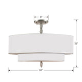 Crystorama Luxo 5 Light Satin Nickel Semi Flush Mount