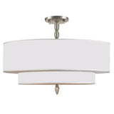 Crystorama Luxo 5 Light Satin Nickel Semi Flush Mount