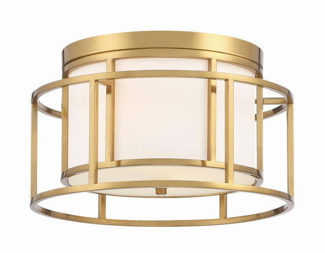 Crystorama Brian Patrick Flynn Hulton 2 Light Luxe Gold Flush Mount