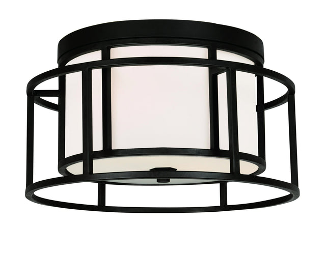 Crystorama Brian Patrick Flynn Hulton 2 Light Matte Black Flush Mount