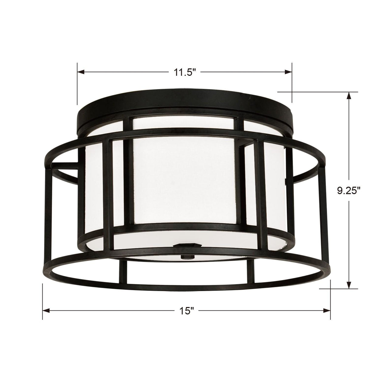 Crystorama Brian Patrick Flynn Hulton 2 Light Matte Black Flush Mount