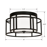 Crystorama Brian Patrick Flynn Hulton 2 Light Matte Black Flush Mount