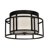 Crystorama Brian Patrick Flynn Hulton 2 Light Matte Black Flush Mount