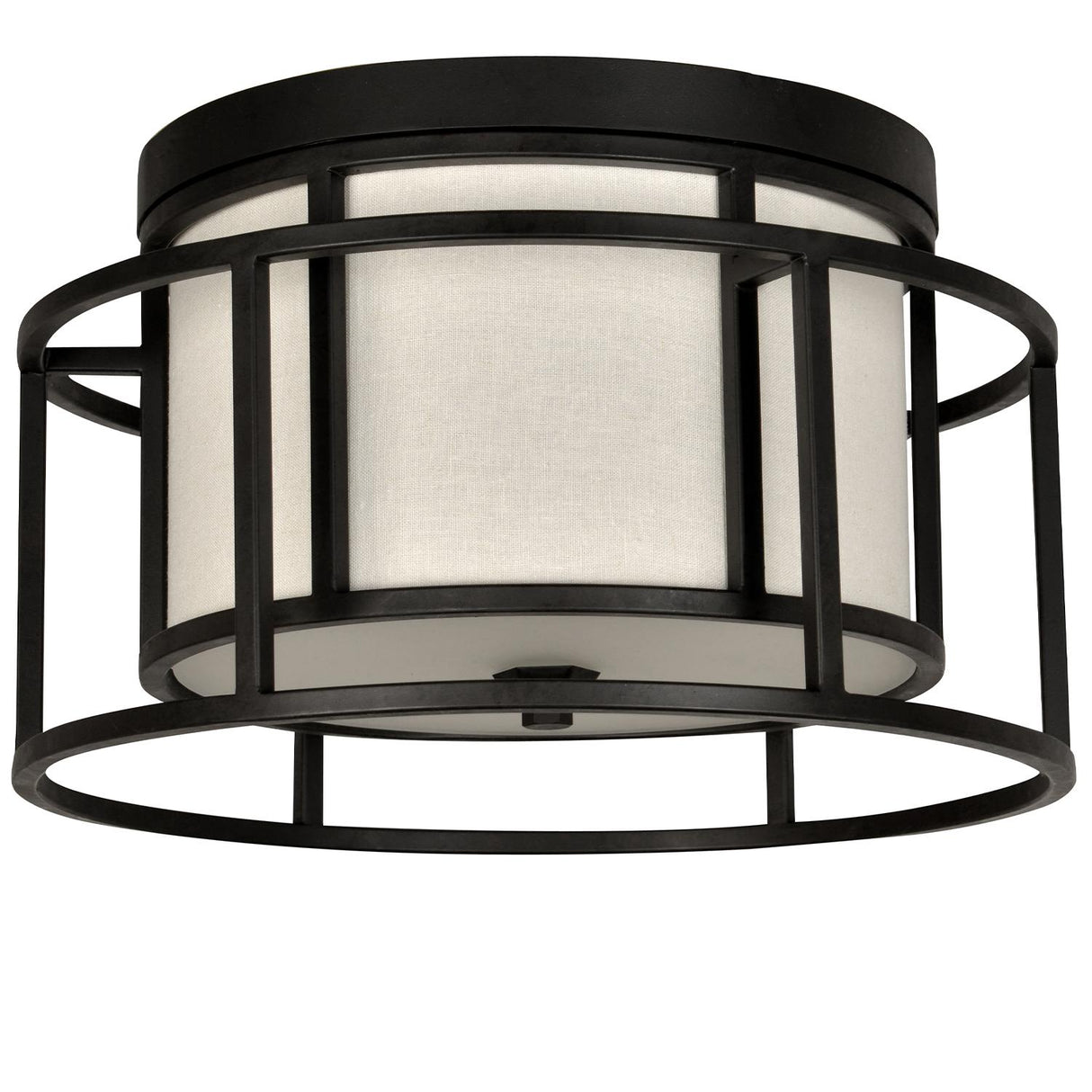 Crystorama Brian Patrick Flynn Hulton 2 Light Matte Black Flush Mount