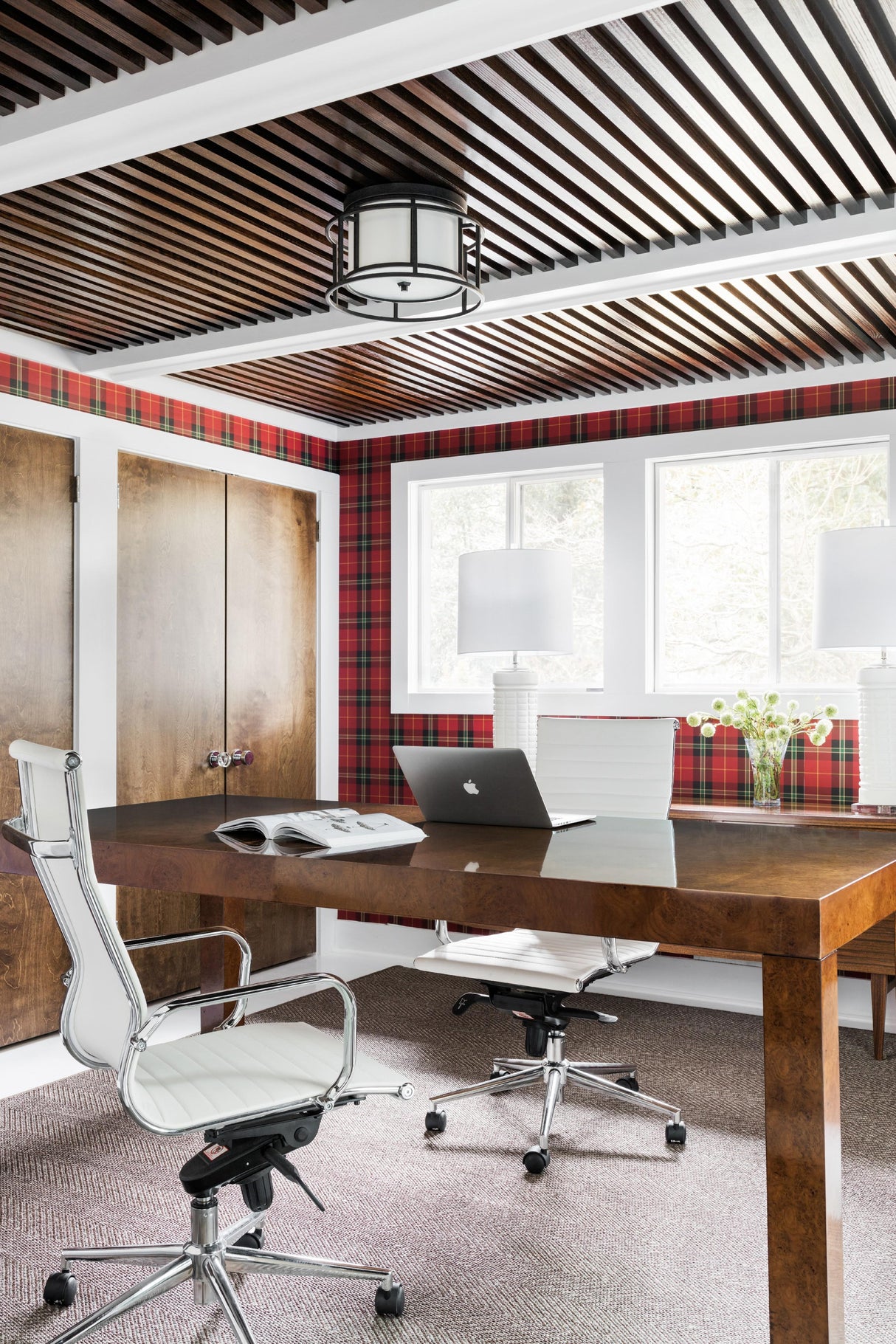 Crystorama Brian Patrick Flynn Hulton 2 Light Matte Black Flush Mount