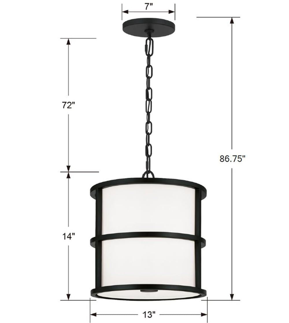 Crystorama Brian Patrick Flynn Hulton 3 Light Matte Black Mini Pendant