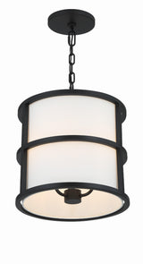 Crystorama Brian Patrick Flynn Hulton 3 Light Matte Black Mini Pendant