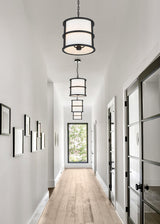 Crystorama Brian Patrick Flynn Hulton 3 Light Matte Black Mini Pendant