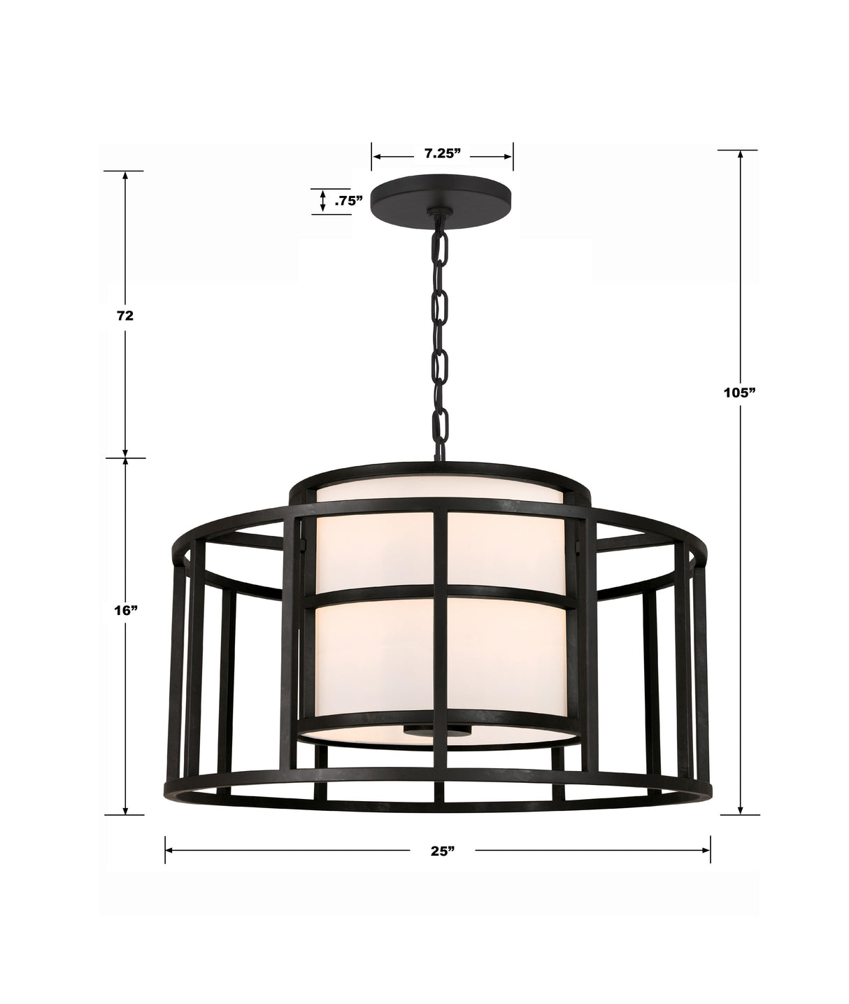 Crystorama Brian Patrick Flynn Hulton 5 Light Matte Black Lantern Chandelier