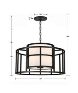 Crystorama Brian Patrick Flynn Hulton 5 Light Matte Black Lantern Chandelier