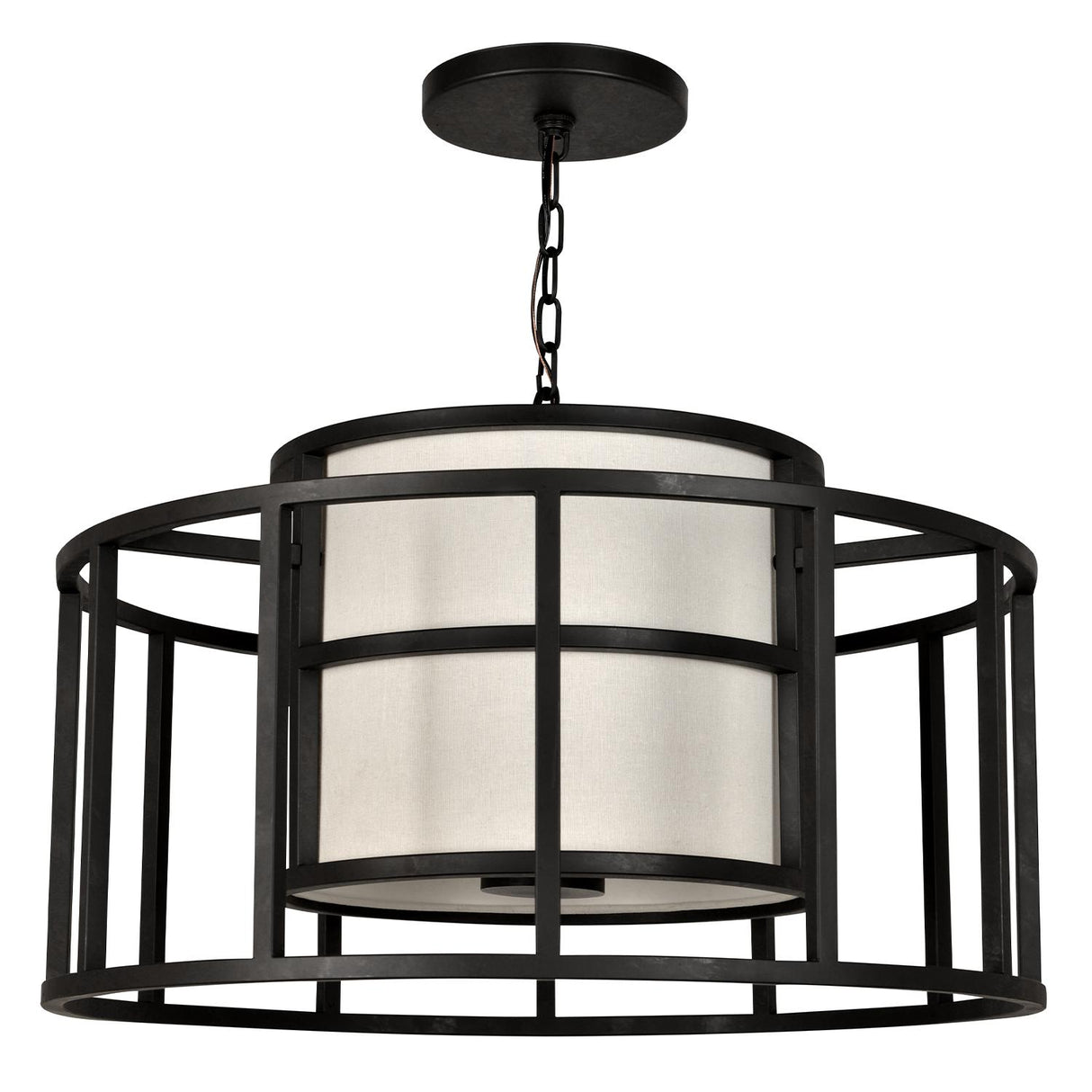 Crystorama Brian Patrick Flynn Hulton 5 Light Matte Black Lantern Chandelier