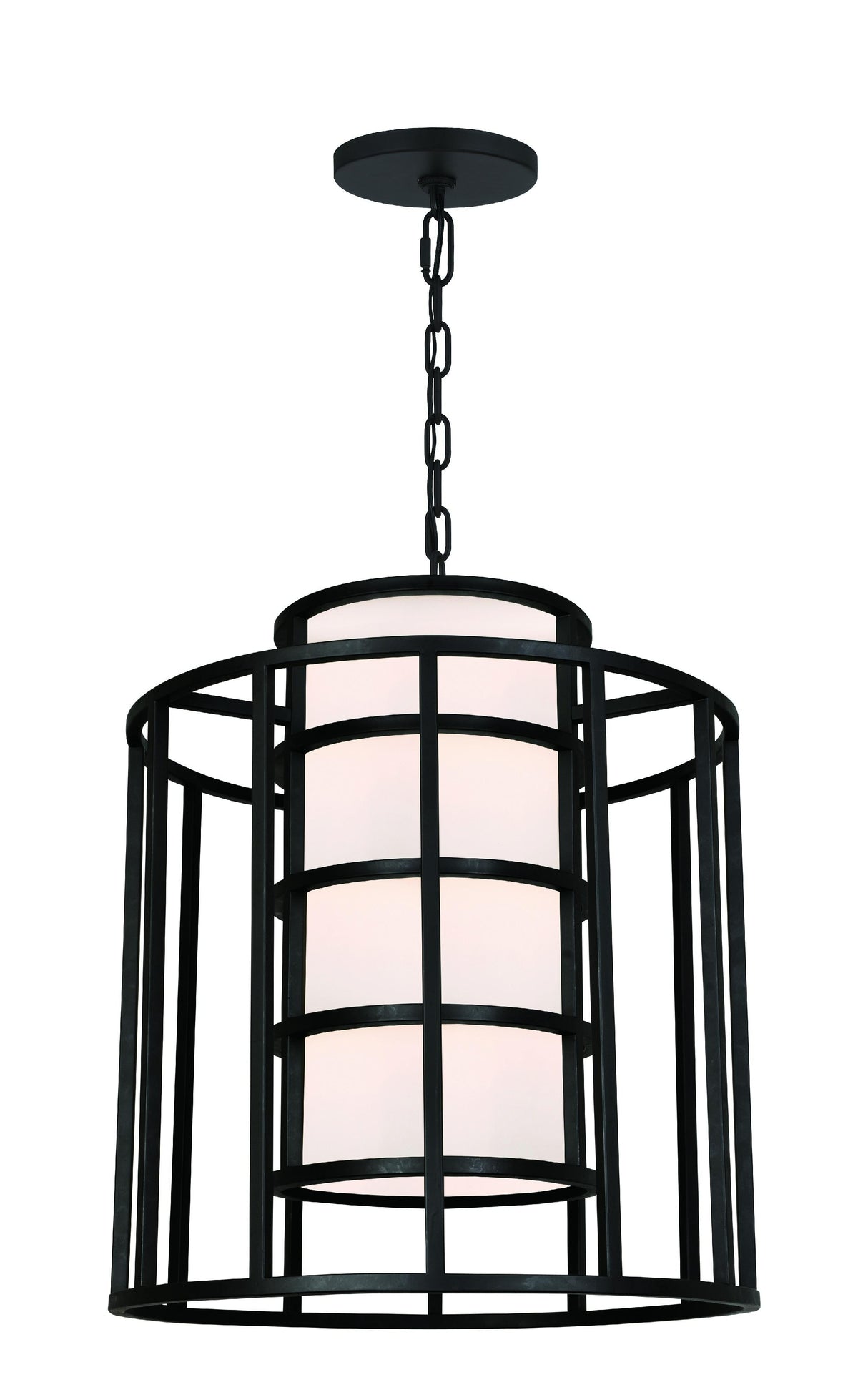 Crystorama Brian Patrick Flynn Hulton 6 Light Matte Black Lantern Chandelier
