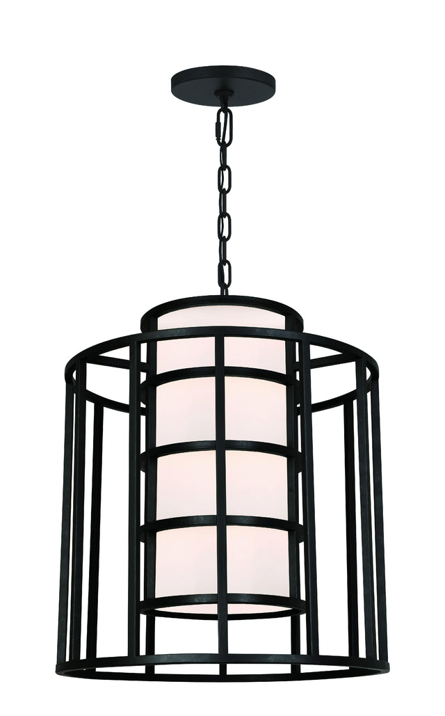 Crystorama Brian Patrick Flynn Hulton 6 Light Matte Black Lantern Chandelier