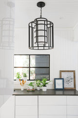 Crystorama Brian Patrick Flynn Hulton 6 Light Matte Black Lantern Chandelier