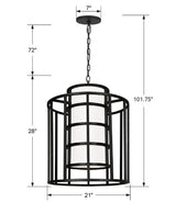 Crystorama Brian Patrick Flynn Hulton 6 Light Matte Black Lantern Chandelier
