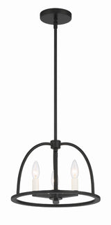 Crystorama Abbott 3 Light Black Mini Chandelier