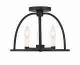 Crystorama Abbott 3 Light Black Semi Flush Mount