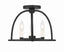 Crystorama Abbott 3 Light Black Semi Flush Mount