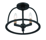 Crystorama Abbott 3 Light Black Semi Flush Mount