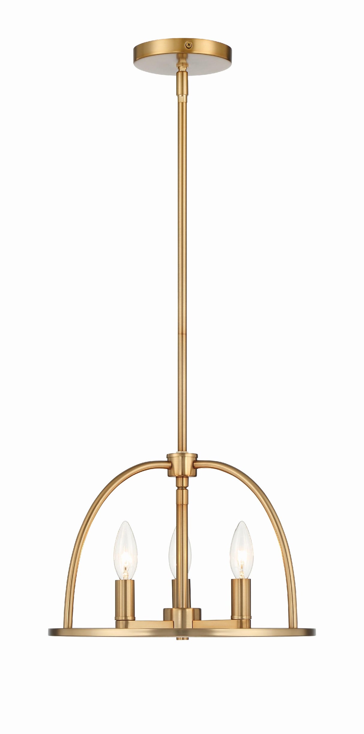 Crystorama Abbott 3 Light Vibrant Gold Mini Chandelier