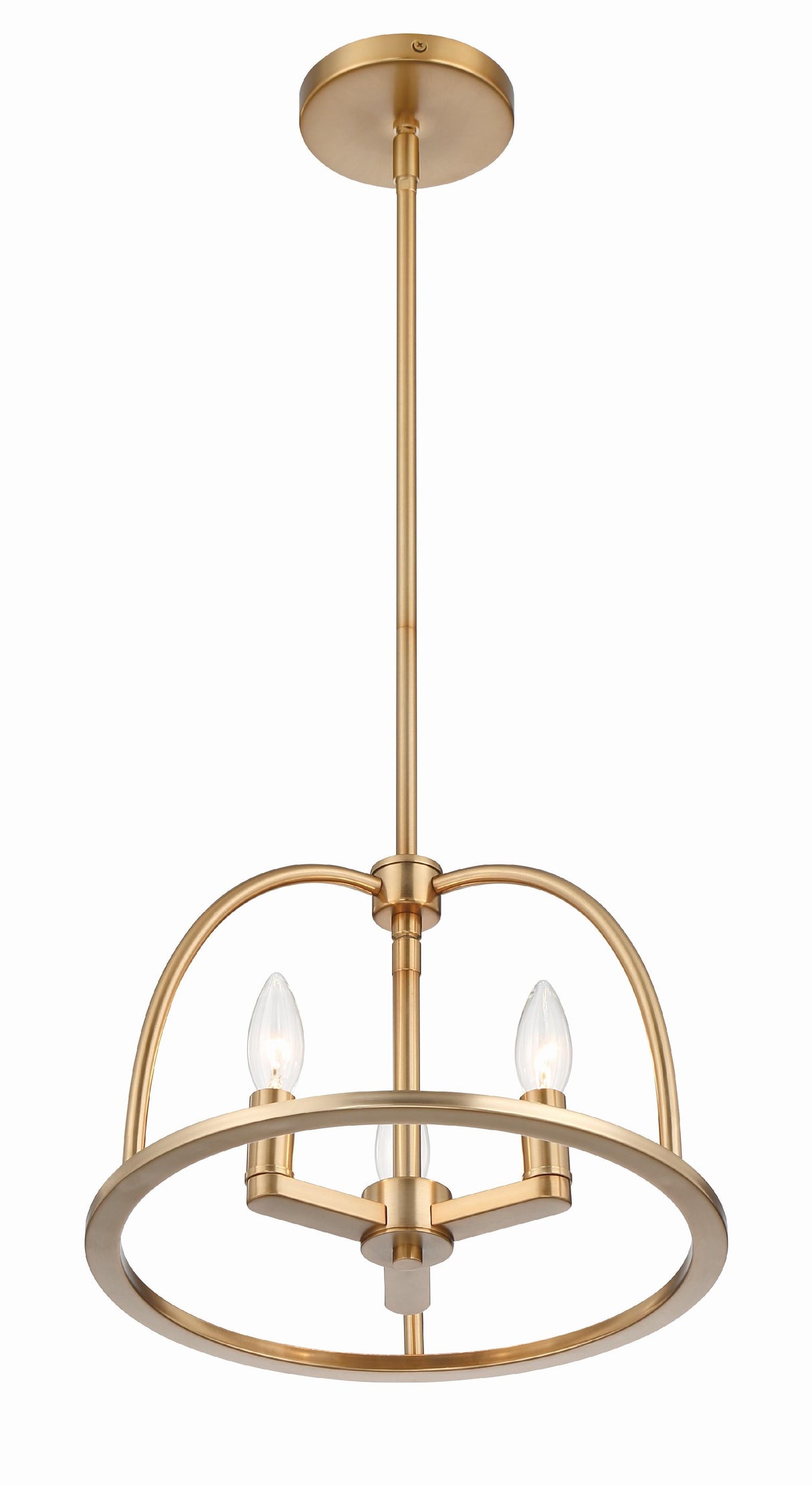 Crystorama Abbott 3 Light Vibrant Gold Mini Chandelier