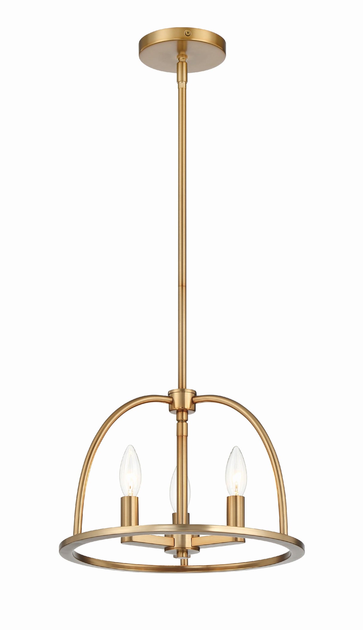 Crystorama Abbott 3 Light Vibrant Gold Mini Chandelier