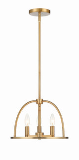 Crystorama Abbott 3 Light Vibrant Gold Mini Chandelier