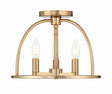 Crystorama Abbott 3 Light Vibrant Gold Semi Flush Mount