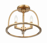 Crystorama Abbott 3 Light Vibrant Gold Semi Flush Mount
