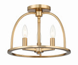 Crystorama Abbott 3 Light Vibrant Gold Semi Flush Mount