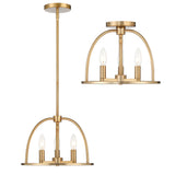 Crystorama Abbott 3 Light Vibrant Gold Semi Flush Mount