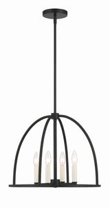 Crystorama Abbott 4 Light Black Lantern Chandelier