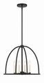 Crystorama Abbott 4 Light Black Lantern Chandelier