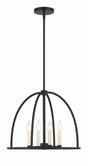 Crystorama Abbott 4 Light Black Lantern Chandelier