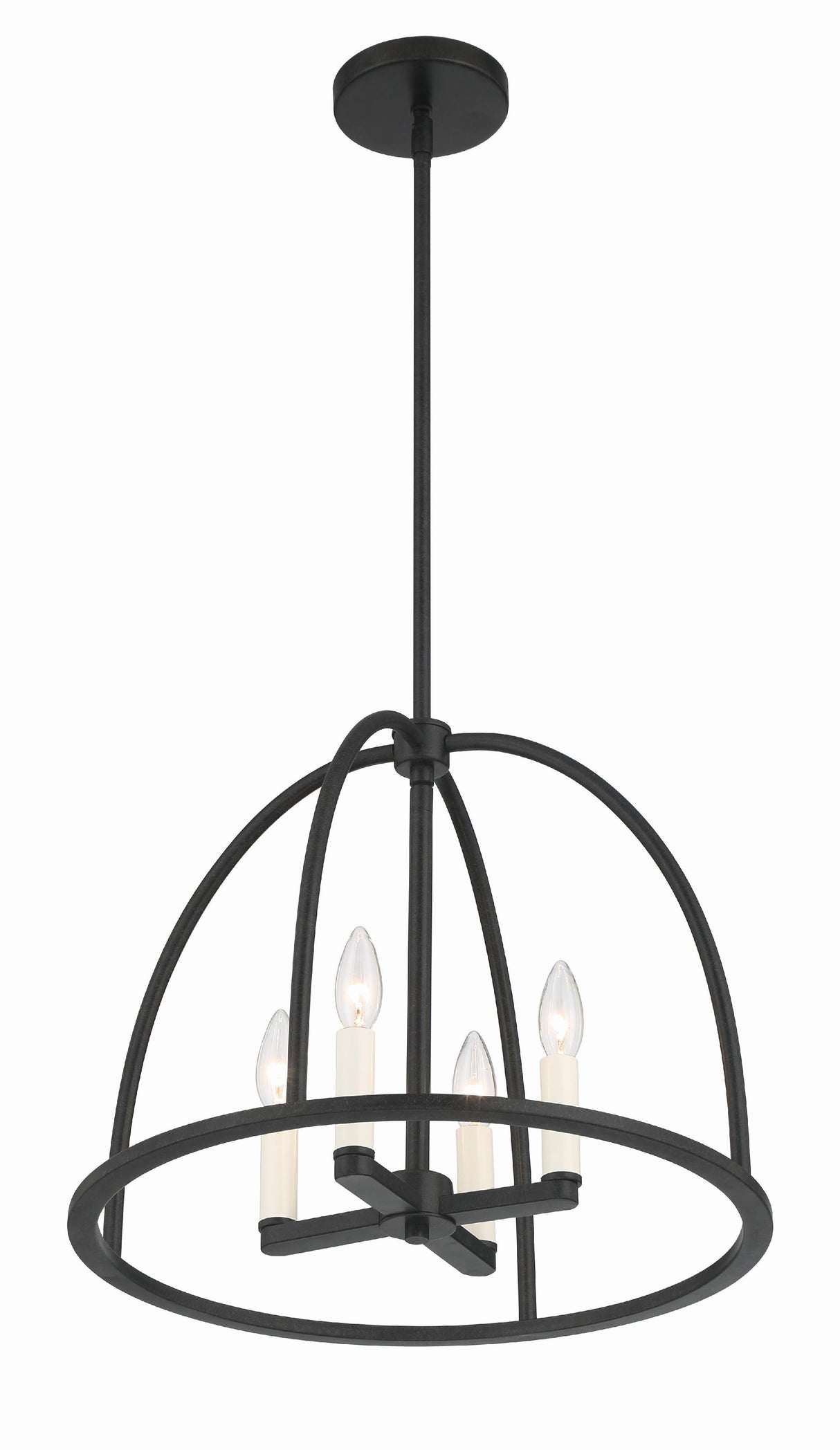 Crystorama Abbott 4 Light Black Lantern Chandelier