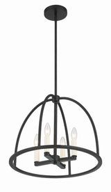 Crystorama Abbott 4 Light Black Lantern Chandelier