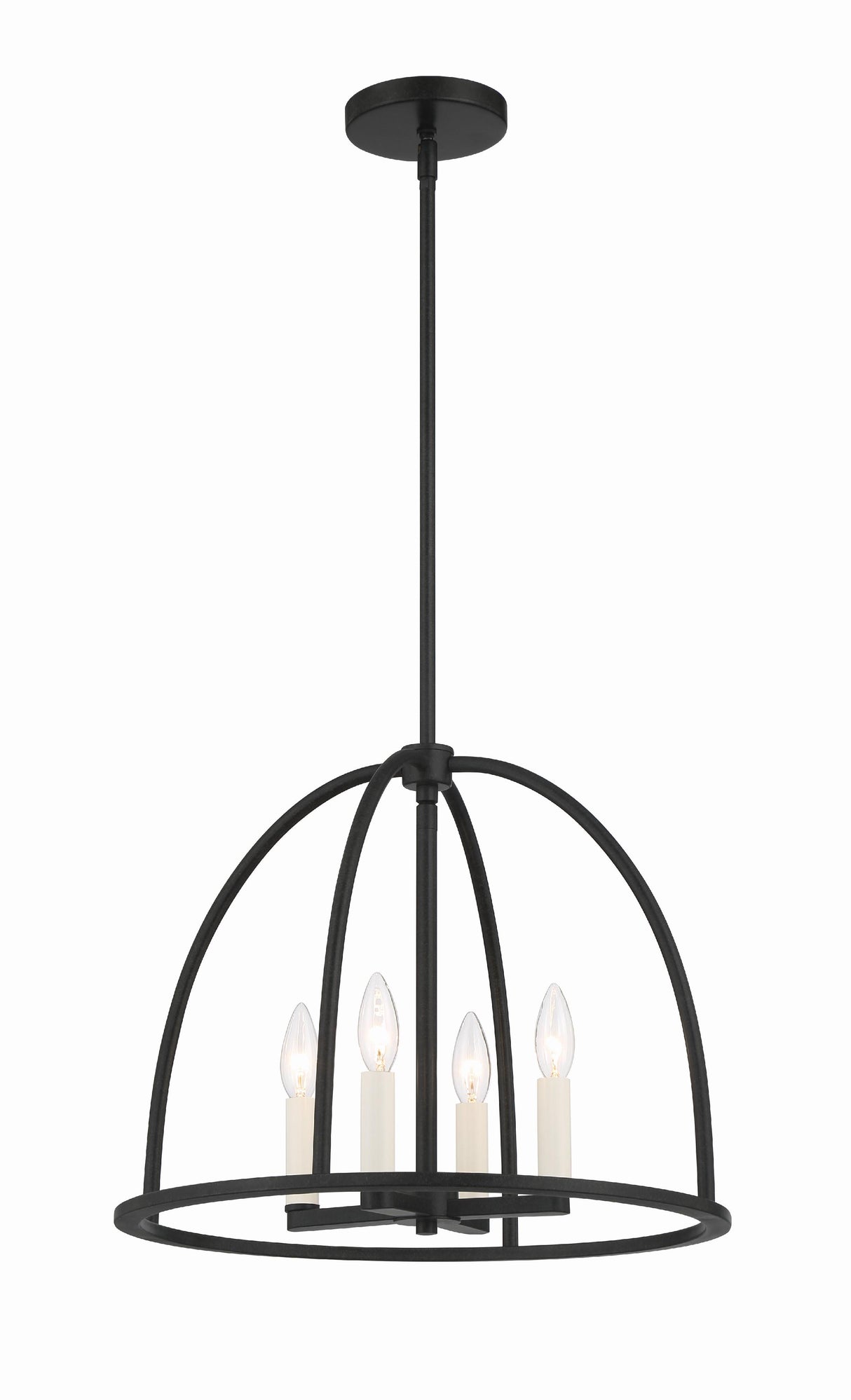 Crystorama Abbott 4 Light Black Lantern Chandelier