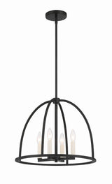 Crystorama Abbott 4 Light Black Lantern Chandelier