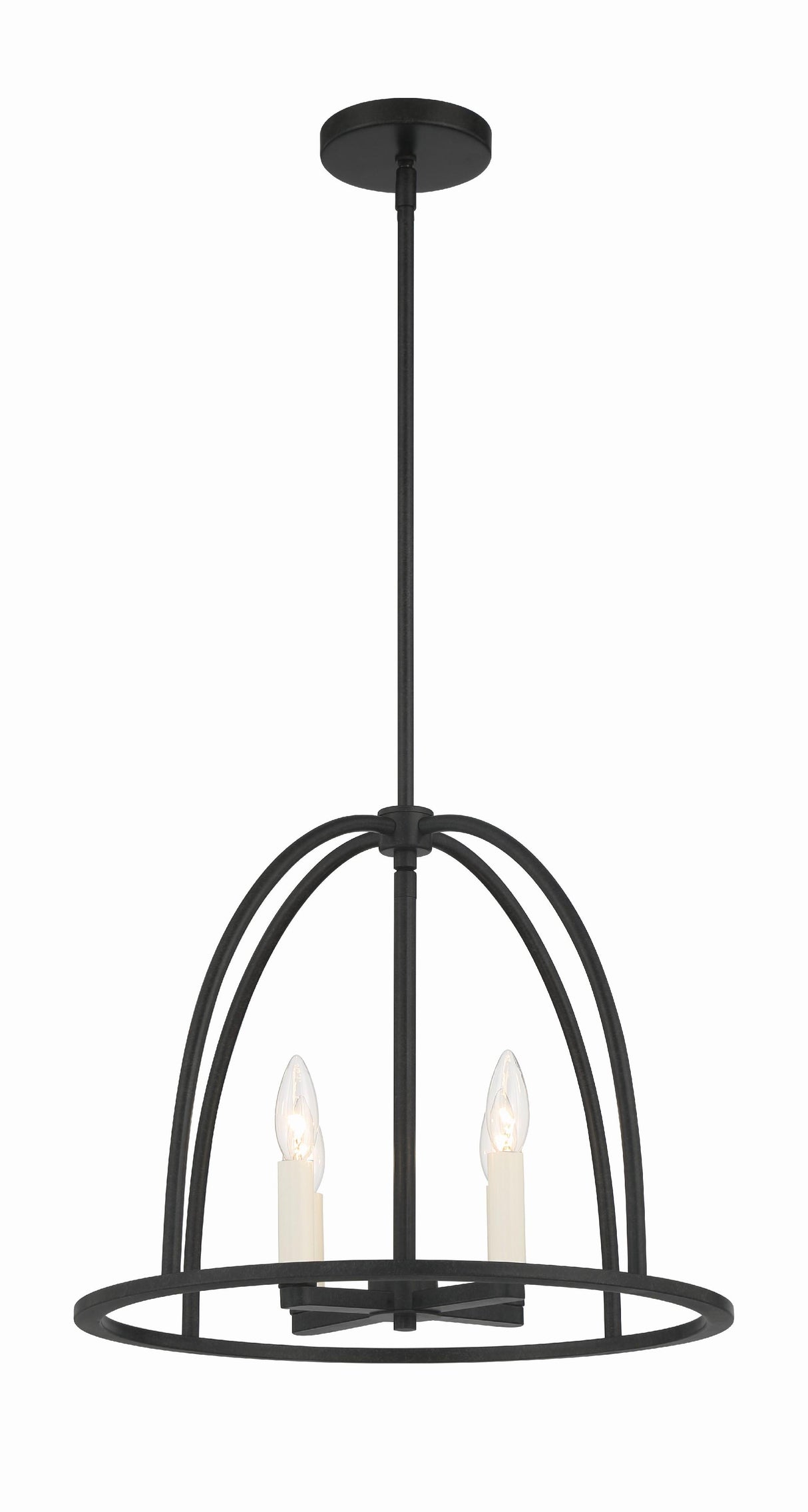 Crystorama Abbott 4 Light Black Lantern Chandelier