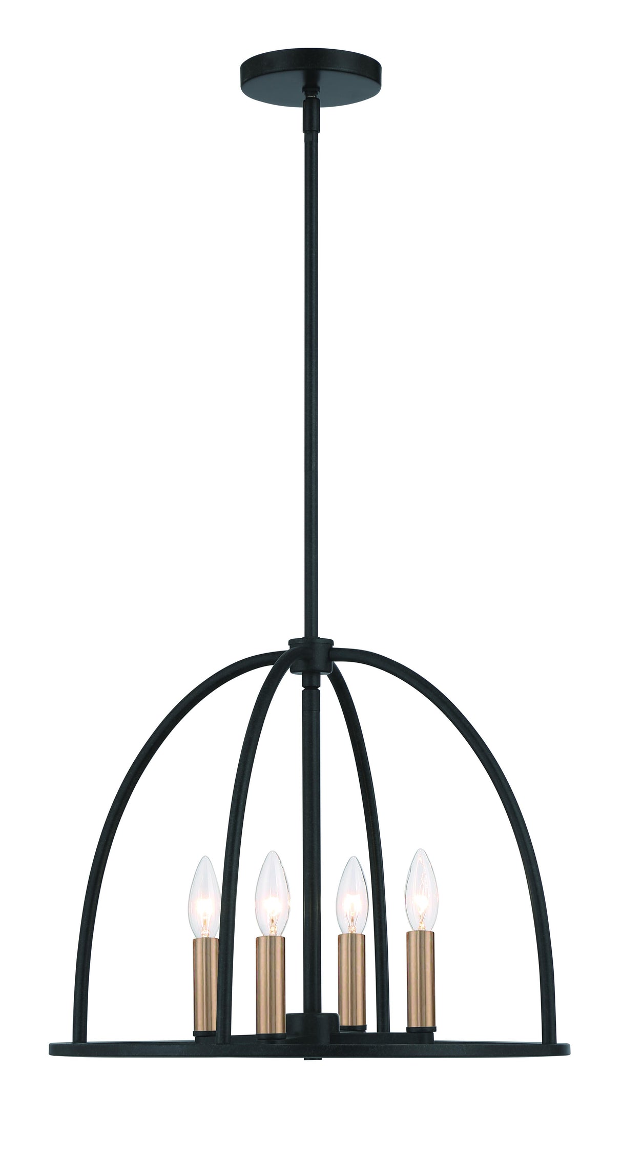 Crystorama Abbott 4 Light Black Lantern Chandelier