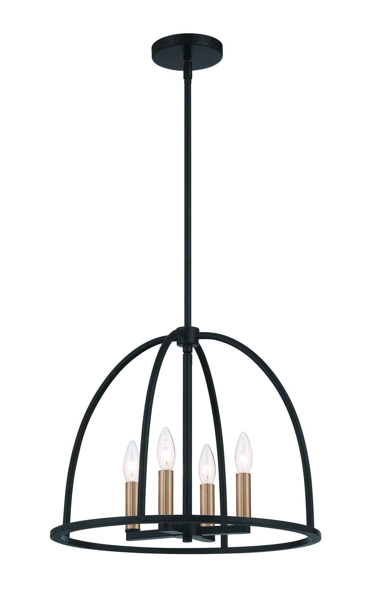 Crystorama Abbott 4 Light Black Lantern Chandelier