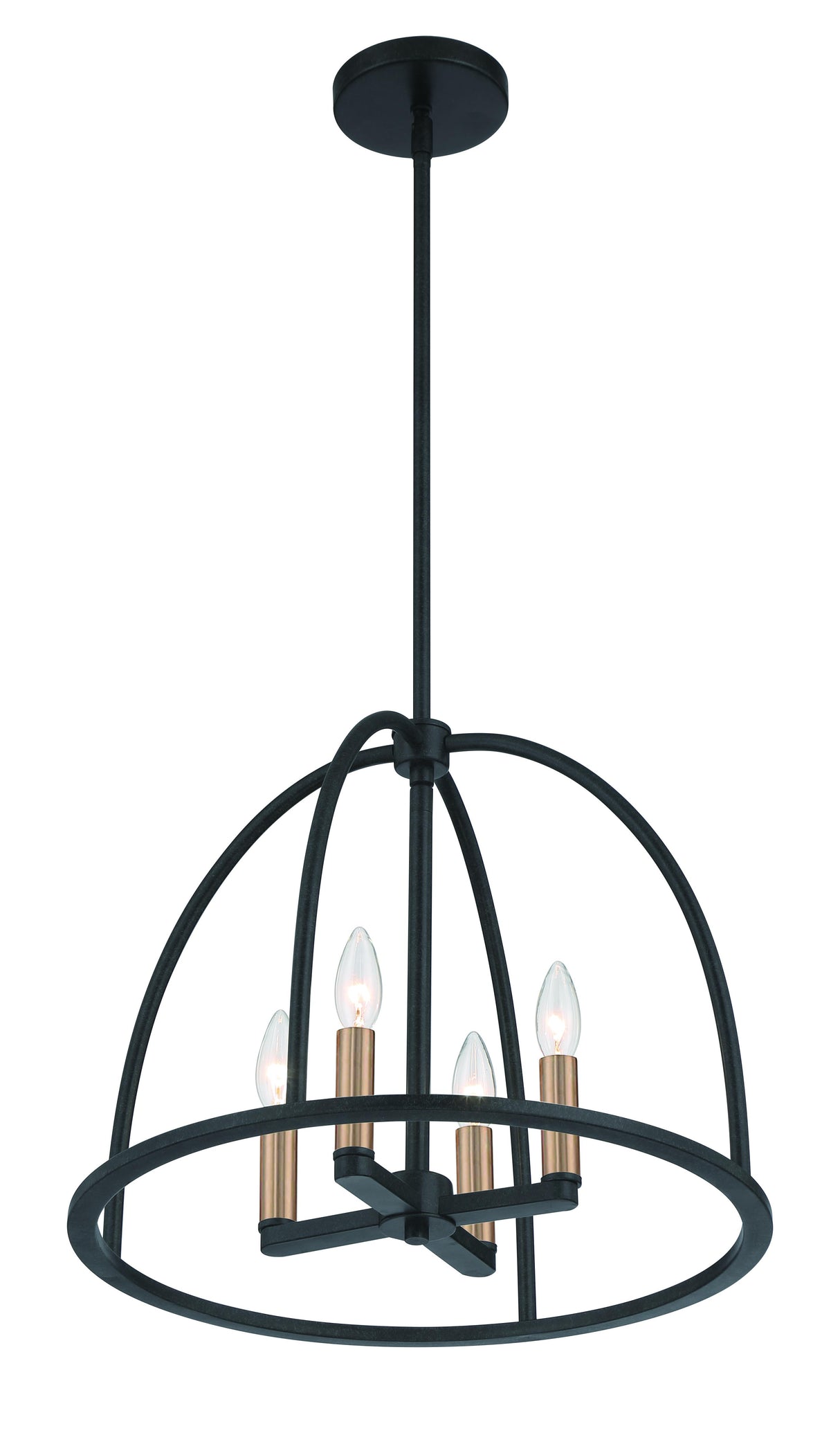Crystorama Abbott 4 Light Black Lantern Chandelier
