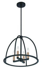 Crystorama Abbott 4 Light Black Lantern Chandelier